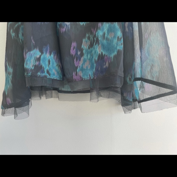 Free People Intimately Chiffon Blue Poppyfield Midnight Slip Dress Size XS-S - Picture 4 of 14